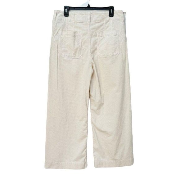 Anthropologie Maeve Colette Corduroy Cropped Wide Leg Pants Women’s 32 Ivory NWT - Picture 10 of 13